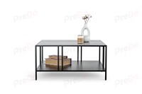 Table basse moderne en métal à hauteur réglable, noire, style minimaliste européen, meubles de salon pour la décoration de la maison