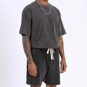 Chándales del mundo verano dos 2 piezas conjunto corto ácido Puff estampado chándal camiseta de gran tamaño y pantalones cortos camisetas chándal para hombres - Product Image 2