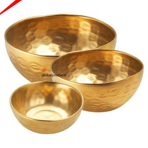 ชามสแตนเลสทรงกลมสำหรับตกแต่งบ้าน,ถ้วยมีหูจับสีทองทำจากโลหะ - Product Image 6