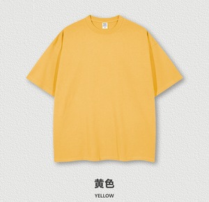 T-shirt oversize à épaules tombantes 100% coton épais pour hommes T-shirt blanc à col montant et poids lourd pour hommes - Product Image 3