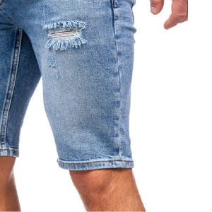 High Heavy Quality Rhinestones Distressed Summer Streetwear Denim <b>Shorts</b> for Men Custom Men's Baggy Denim <b>Shorts</b> - Product Image 6