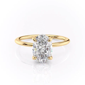 Top vente 2.00 carats coupe ovale laboratoire cultivé diamant Solitaire fiançailles bague de bijoux fins avec or jaune 14k - Product Image 2