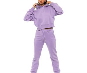 เสื้อฮู้ดผู้หญิงแบบครอปครึ่งซิป ผ้าฟลีซผสมคอตตอนและโพลีเอสเตอร์ พิมพ์ลายสำเร็จรูป สำหรับฤดูหนาว ระบายอากาศได้ดี ขายส่งสำหรับมืออาชีพ - Product Image 1