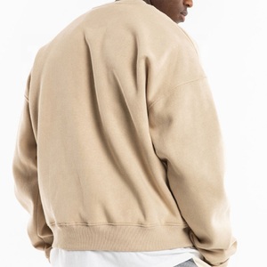 Qualité standard Épaule tombante Plaine Surdimensionné Sweats Hommes Épais 300gsm Lourd Ras Du Cou Sweat Pas Cher prix - Product Image 5