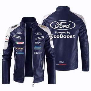 Veste de moto de course en cuir de mouton véritable pour hommes imperméable et coupe-vent en toile d'hiver chaude - Product Image 3