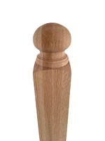 Poteau de balustrade en bois massif FSC en chêne blanc avec embout sphérique 4004B Durable Écologique Moderne Simple pour escalier intérieur extérieur