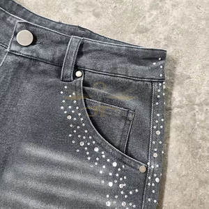 Coupe ample taille élastique vente en gros strass Shorts personnalisés grande taille strass Shorts pour un usage décontracté - Product Image 6