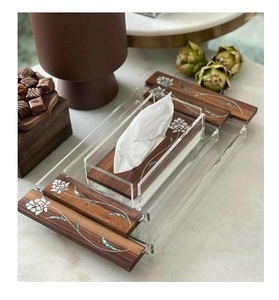 Best Design <b>Mother</b> Pearl Acrylic Serving Trays Quality Handicrafts for Home and Restaurant Use Wood Bone Inlay Kitchenware - Product Image 2