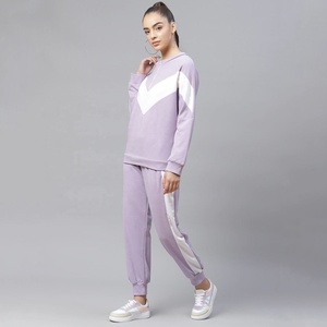 2025 Women's Loose Fit Two-Piece Sports <b>Sweatshirt</b> Set Solid Colour sweat suit Fleece for Autumn Winter Half <b>Zip</b>-up Sports wear - Product Image 3