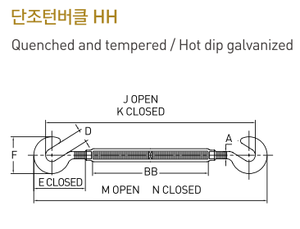 Les tendeurs ouverts de corps d'industrie lourde dactylographient la conception forgée par USA avec le produit de tendeur de caractéristique de crochet - Product Image 2