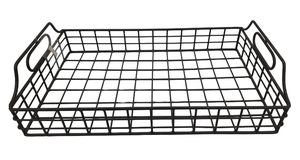 Panier ovale en métal en fer enduit de poudre noire mate en vrac en gros avec poignée panier à linge de style moderne fait à la main - Product Image 5