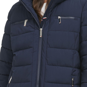 Women's Long Puffer Jacket Latest Design Top Selling New Arrival Winter Wear XL Size Zipper Varsity Denim Jacket Wholesale - Product Image 6