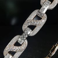 Cadena Hip Hop Clásica Estilo Rock Urbano, Collar Cubano Miami de 20mm / 20 Pulgadas para Hombre, Joyería de Rapper al por Mayor, Oro 10k con Diamantes