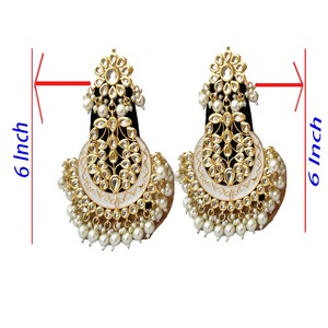 ต่างหูระย้าแบบชาติพันธุ์ ชุบทอง ฐานโลหะผสม ประดับคริสตัลและลูกปัดคริสตัล สำหรับงานแต่งงาน งานเลี้ยง และเครื่องประดับสำหรับผู้หญิง - Product Image 2