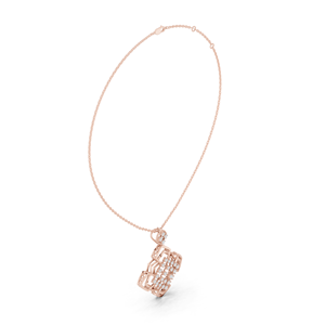 Colgante Étnico de Lujo Chapado en Oro Rosa de 18K con Diamante Cultivado en Laboratorio, Corte Brillante, para Fiestas, Bodas, Graduaciones, Uso Diario, Elegante, Unisex - Product Image 2