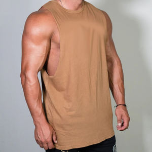 T-shirt blanc Muscle Tee chemises d'entraînement pour hommes Muscle Tee hommes Gym coupé chemises coton t-shirt réservoir Muscle Fitness hommes - Product Image 4