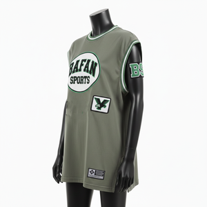 Camiseta sin mangas para mujer, tejido de malla de poliéster premium, transpirable, verde oliva, logotipo bordado personalizado, camisetas de algodón para mujer - Product Image 4