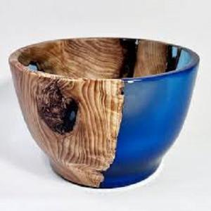 Tazón para servir de madera y resina pulidas respetuosas con el medio ambiente personalizadas al por mayor para comida, sopa, ensalada o fiesta - Product Image 3