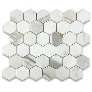 G32XH calacatta ทอง calcutta หินอ่อน2นิ้ว honed หกเหลี่ยมกระเบื้องโมเสคพรีเมี่ยม - Product Image 1