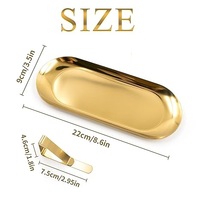 Assiettes et plateaux rectangulaires en acier inoxydable Royal, design moderne avec clip doré, décoratifs pour mariage, non toxiques, compatibles lave-vaisselle