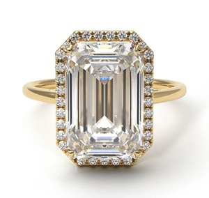 Solitaire Emerald Cut <b>Iced</b> Out Jewelry Moissanite Diamond Studded In 925 Silver Engagement <b>Ring</b> Wedding Jewelry For Women - Product Image 1