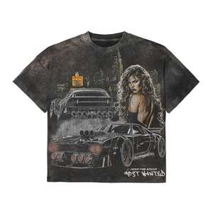 T-shirt vintage personnalisable pour homme, style streetwear délavé au soleil, 100 % coton, motif uni, coupe ample, style décontracté, respirant, écologique - Product Image 3