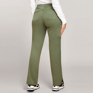 Vêtements médicaux gris élégants pour femmes, ensembles d'uniformes d'infirmière en polyester extensible, chemise et pantalon à lacets - Product Image 4