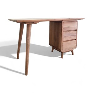 Mesa de oficina de madera de teca sostenible sin terminar contemporánea, escritorio comercial convertible con cajones para muebles de oficina modernos - Product Image 4