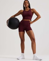 Le dernier short pour femme personnalisé Dark Cherry Essential Short taille haute pour femme Short de fitness respirant évacuant la transpiration