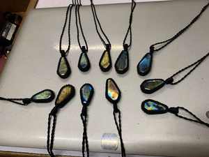 Collier de pierres précieuses fait à la main pendentif antique en macramé bijoux en pierre de guérison Boho macramé cadeau pour les femmes - Product Image 6