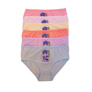 Mutandine colorate stampate da ragazza 6 pezzi 6115