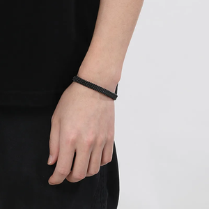 304 Stainless Steel Braided Mesh <b>Bracelet</b> Flat Twist Open Cuff Bangle for <b>Men</b> Use Modern Fashion Jewelry for <b>Men</b> and Women - Product Image 2