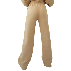 Pantalon droit en molleton premium pour femmes, ample, confortable, doux, chaud, respirant, dentelle, devant plat, détente, hiver, décontracté, ajusté - Product Image 2