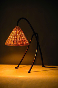 PANTALLA CREATIVA DE RATÁN DE PIE CON PATA DE METAL DECORACIÓN ÚNICA - Product Image 3