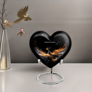 Wholesale Heart Shape Small Keepsake Metal Cremation Urn Child Adult Memorial Ashes Lacquered <b>Mini</b> Urn Memorial Ashes Storage - Product Image 5