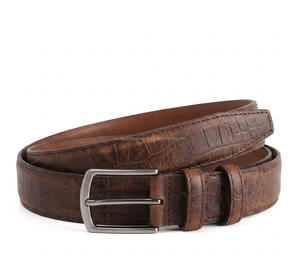 Cinturón Trenzado de Cuero Vacuno Vintage de Primera Calidad, Más Vendido, con Costuras en Contraste y Hebilla de Cobre, Elegante, para Hombres de Negocios - Product Image 4