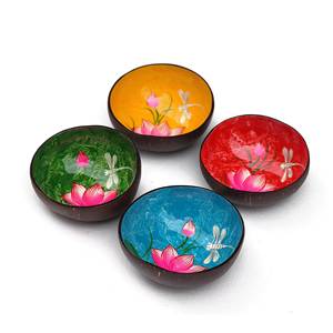 Bols de noix de coco laqués à la main usine prix le moins cher laque coco bol top choix Vietnam laque - Product Image 2