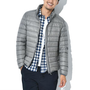 Veste d'hiver coupe-vent décontractée de haute qualité en nylon à col montant de couleur unie, chaude et épaisse pour hommes, avec logo personnalisé du fournisseur - Product Image 6