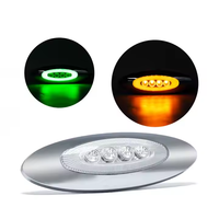 Lumière led ovale bicolore de 6 pouces pour remorque de camion feu latéral de marqueur de camion blanc ambre de haute qualité
