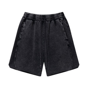 กางเกงขาสั้นผ้าฟลีซสำหรับผู้ชายกางเกงขาสั้นผ้าฟลีซผ้าเฟรนซ์เทอร์รี่สไตล์สตรีทแวร์ทรงหลวมใส่สบายปรับแต่งได้ตามต้องการ - Product Image 4