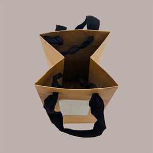 Natural Kraft Paper Shopper <b>Bag</b> for Jars with Window Classic Style 8+8x18 cm 20 Piece Set for Food and <b>Craft</b> Use - Product Image 3