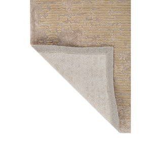 Tapis en laine et viscose tufté à la main blanc et or, motif abstrait rayé, pour usage domestique - TOD-45028, tapis de chambre pour salon et couloir - Product Image 5