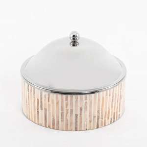 Plat chaud de service de qualité supérieure de qualité supérieure avec couvercle en acier travaillé en bois et casserole à bouton et plat à un prix avantageux disponible - Product Image 5