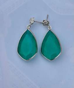 Pendiente Esmeralda Colombiana de Plata de Ley 925, Precioso Pendiente de Mujer. - Product Image 5