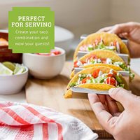 Soportes para Tacos de Acero Inoxidable con Diseño Moderno y Ecológico, Juego de 6, Aptos para Horno y Parrilla, con Logotipo Personalizable