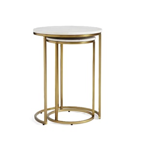 Set of 2 <b>Corner</b> Table Expensive Design Round Shape Classy Look Side Table for Office Decoration - Product Image 1