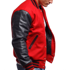 Low Moq Best Price New Design Leather Sleeve Varsity Jacket Factory Direct Sale CollegeBaseballjacket for men - Product Image 2