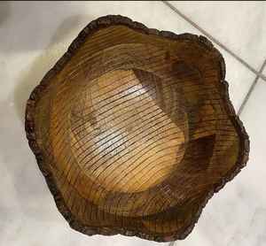 ชุดชามสลัดไม้มะม่วงแบบทันสมัยเป็นมิตรต่อสิ่งแวดล้อมถาดใส่อาหารจานอาหารเย็นขนาดใหญ่แกะสลักอย่างยั่งยืน - Product Image 3