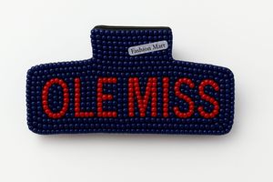 High-Quality Handmade Beaded Hair <b>Clip</b> Team Name School Colors Logo - Product Image 4