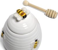 Keramik Bienenstock Design Keramik Honig glas mit Bienen griff Deckel